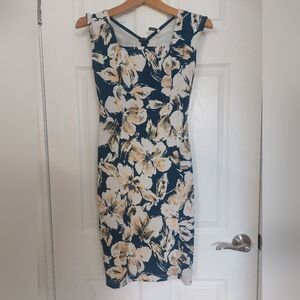 Navy Floral Midi Dress